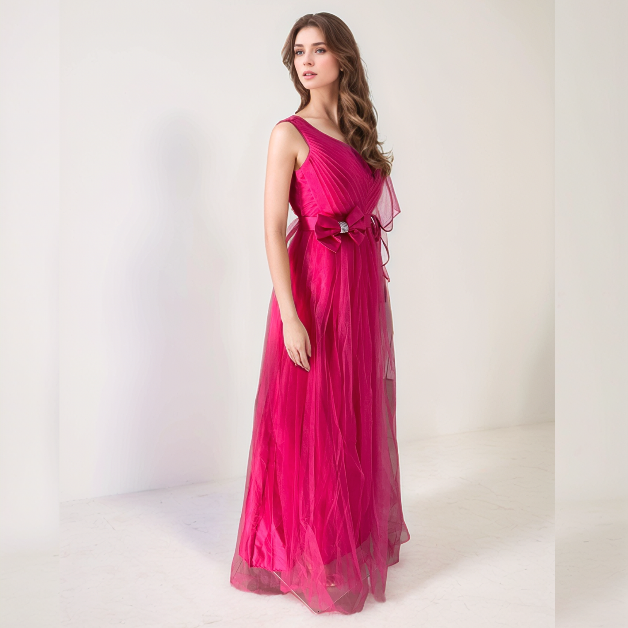 Graceful Tulle Layered Ball Gown for Wedding & Party Wear