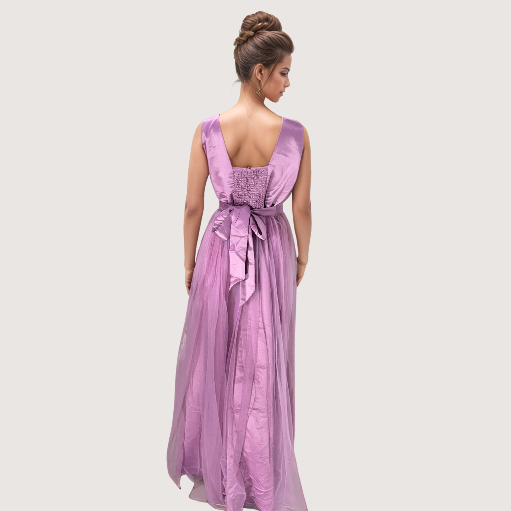 Layered Net and tulle base women gown Dress