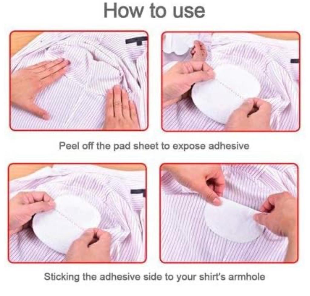Disposable Underarm Sweat Pads for Women - 10 Pads Sweat Pads FREE COTTON MIX