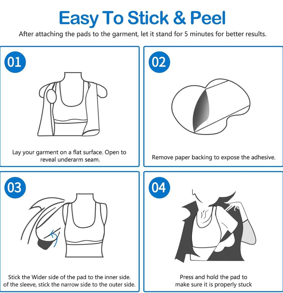 Disposable Underarm Sweat Pads for Women - 10 Pads Sweat Pads