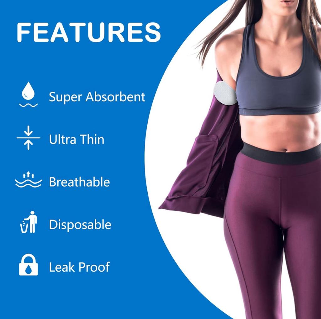 Disposable Underarm Sweat Pads for Women - 10 Pads Sweat Pads