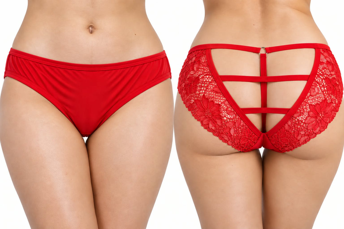 Floral Lace Open-Back Panty
