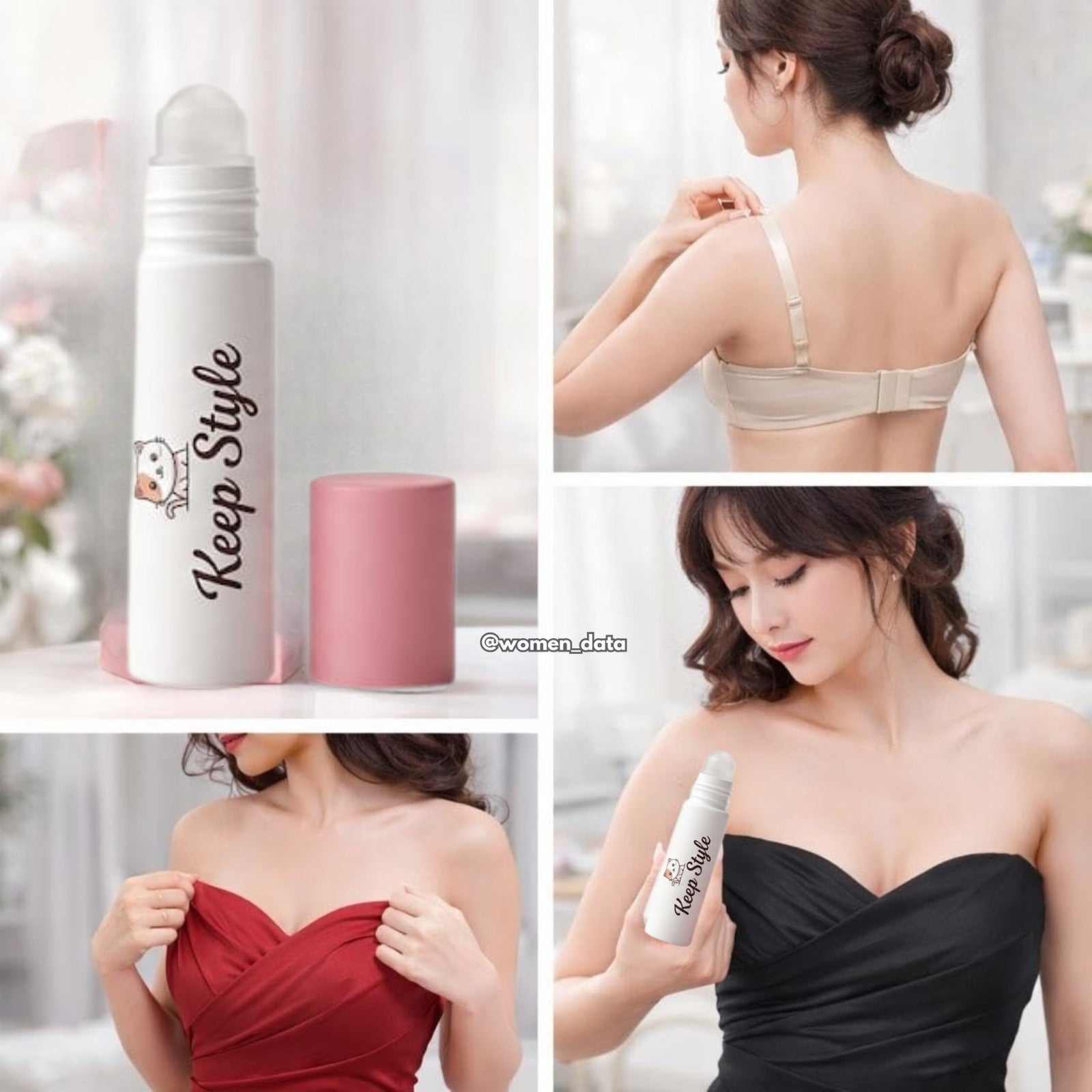 Keep Style Roll-On Bra & Clothing Adhesive – Invisible Fashion Body Glue for Secure Hold