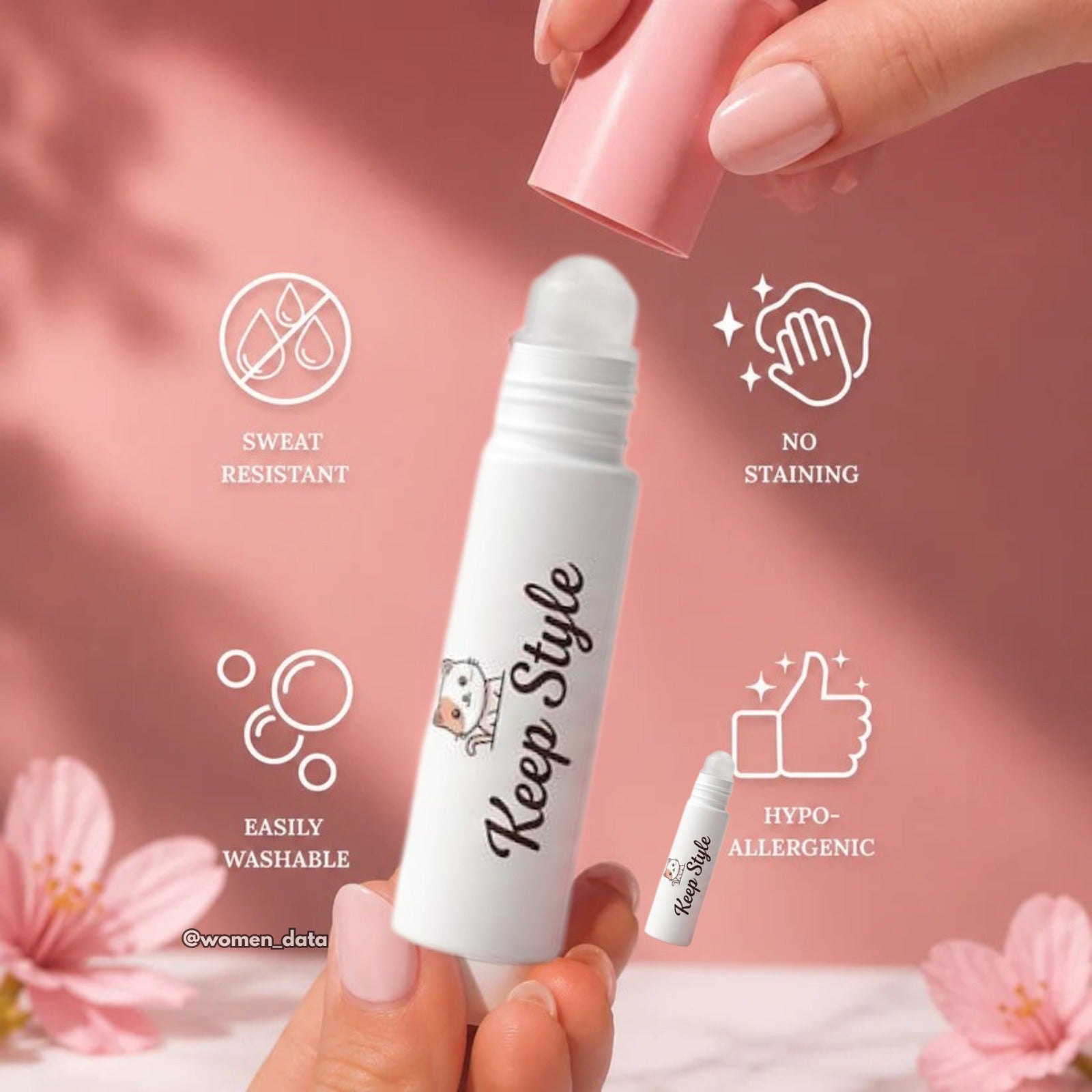 Keep Style Roll-On Bra & Clothing Adhesive – Invisible Fashion Body Glue for Secure Hold