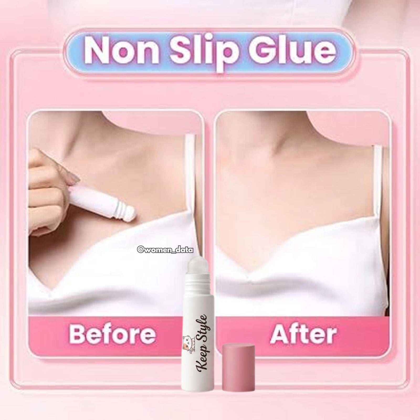 Keep Style Roll-On Bra & Clothing Adhesive – Invisible Fashion Body Glue for Secure Hold