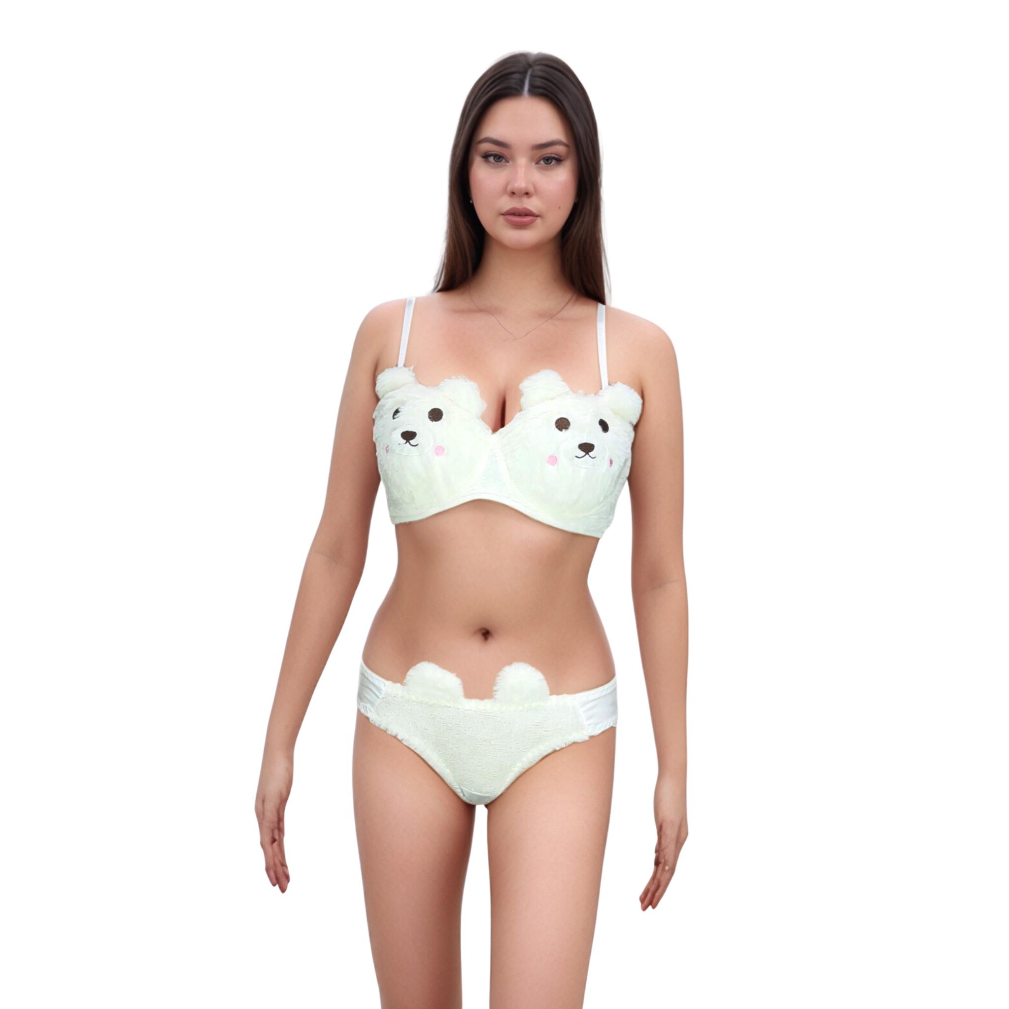 Teddy Bra Panty Sets Creaminess