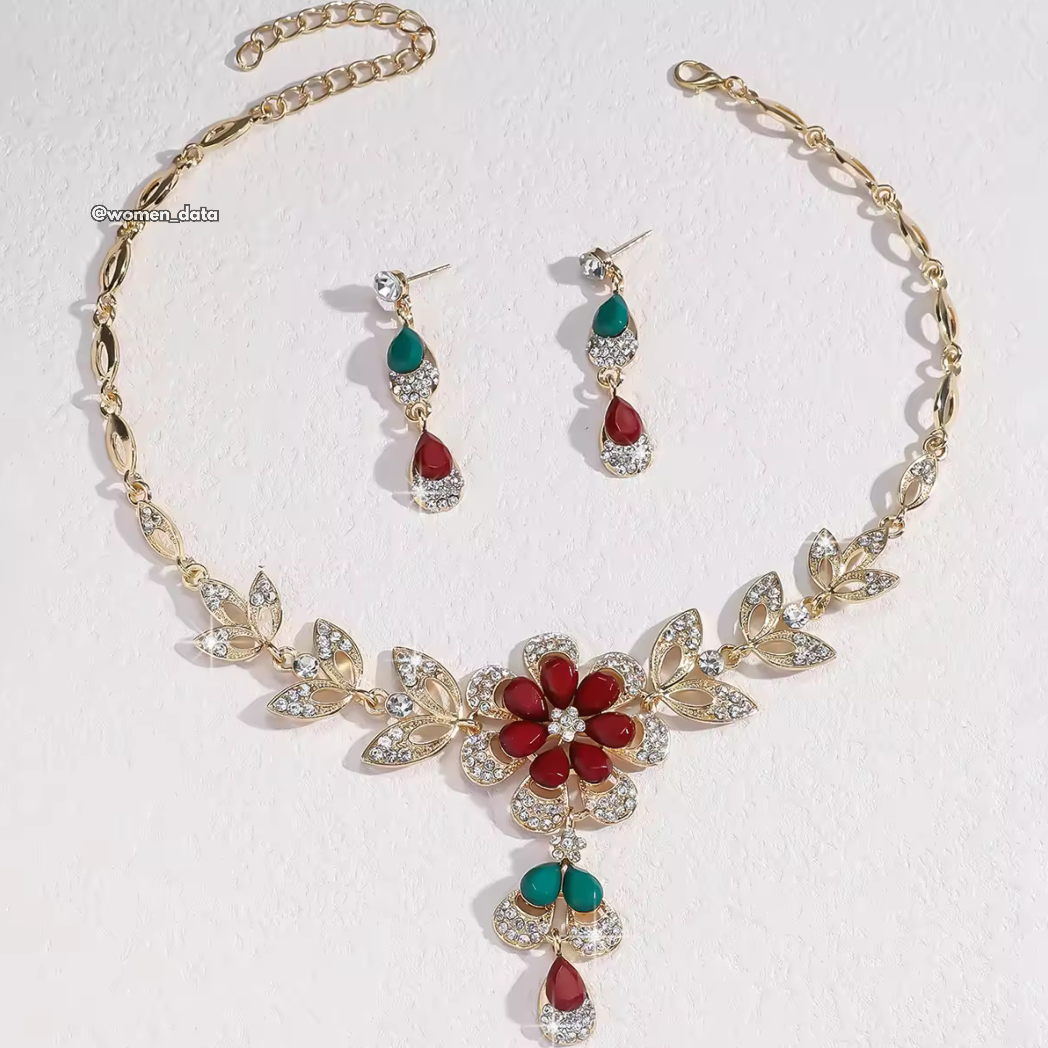 Women Floral Statement Necklace Set