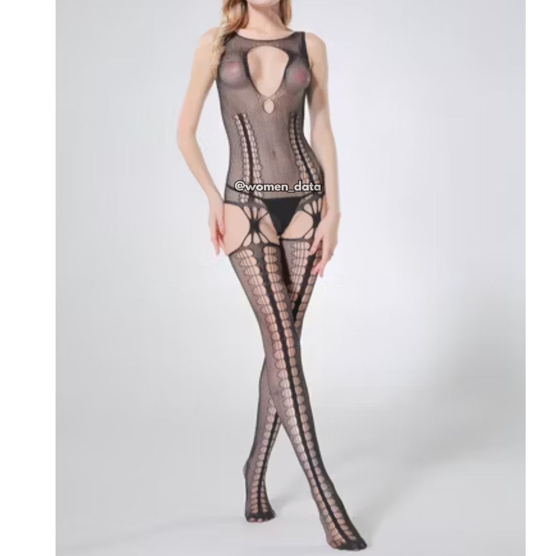 Women’s Black Fishnet Bodystocking