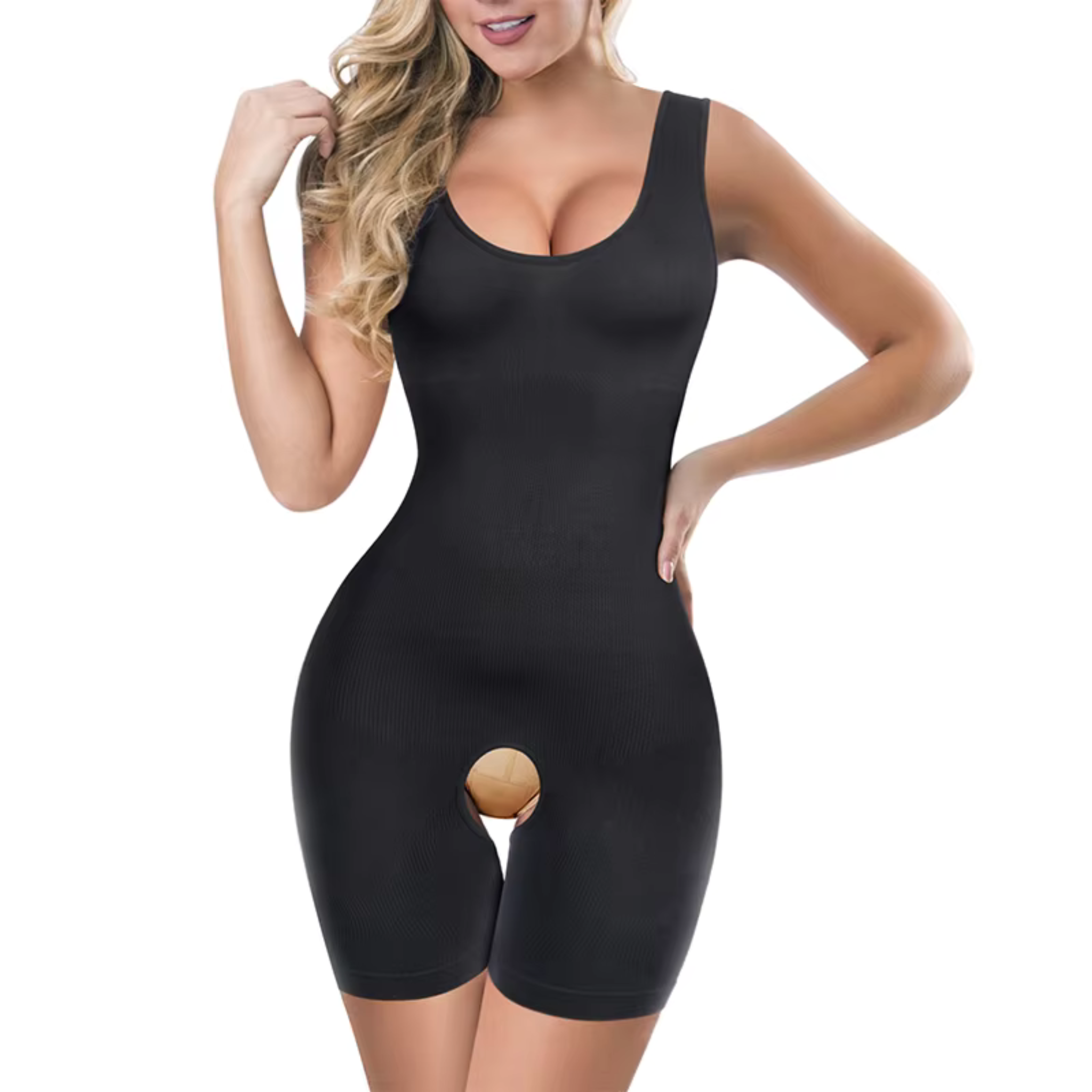 Full Body Shaper with Thigh Slimming & Open Crotch Design