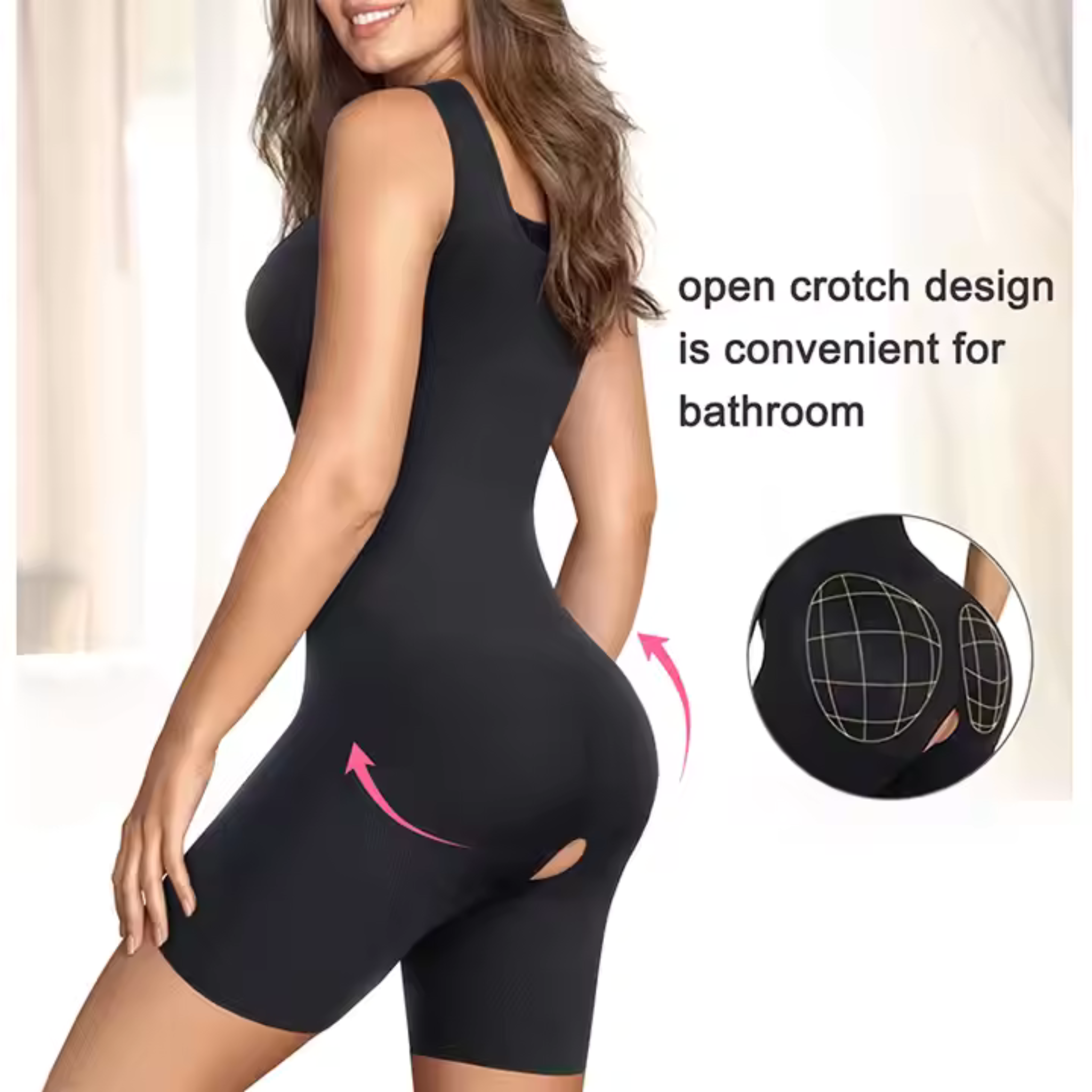 Full Body Shaper with Thigh Slimming & Open Crotch Design