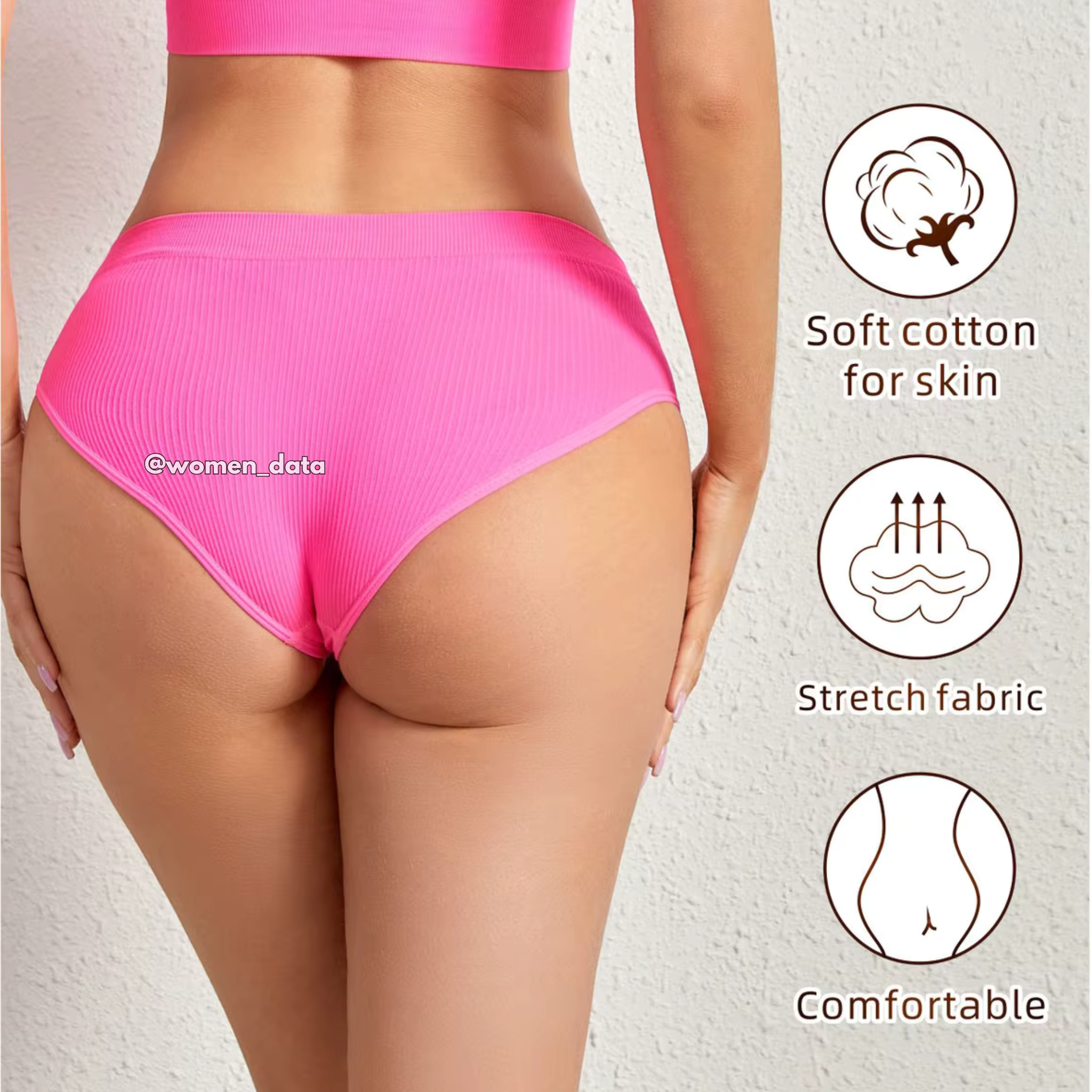 Seamless Ribbed Low Waist Panties