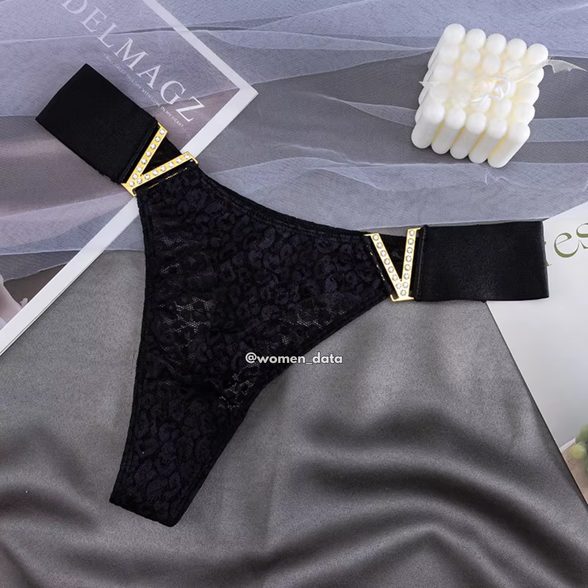 V-Shape Lace Thong
