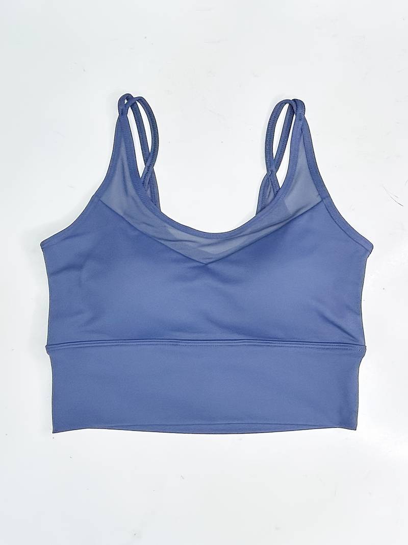 Blue Push-Up Sports Bra