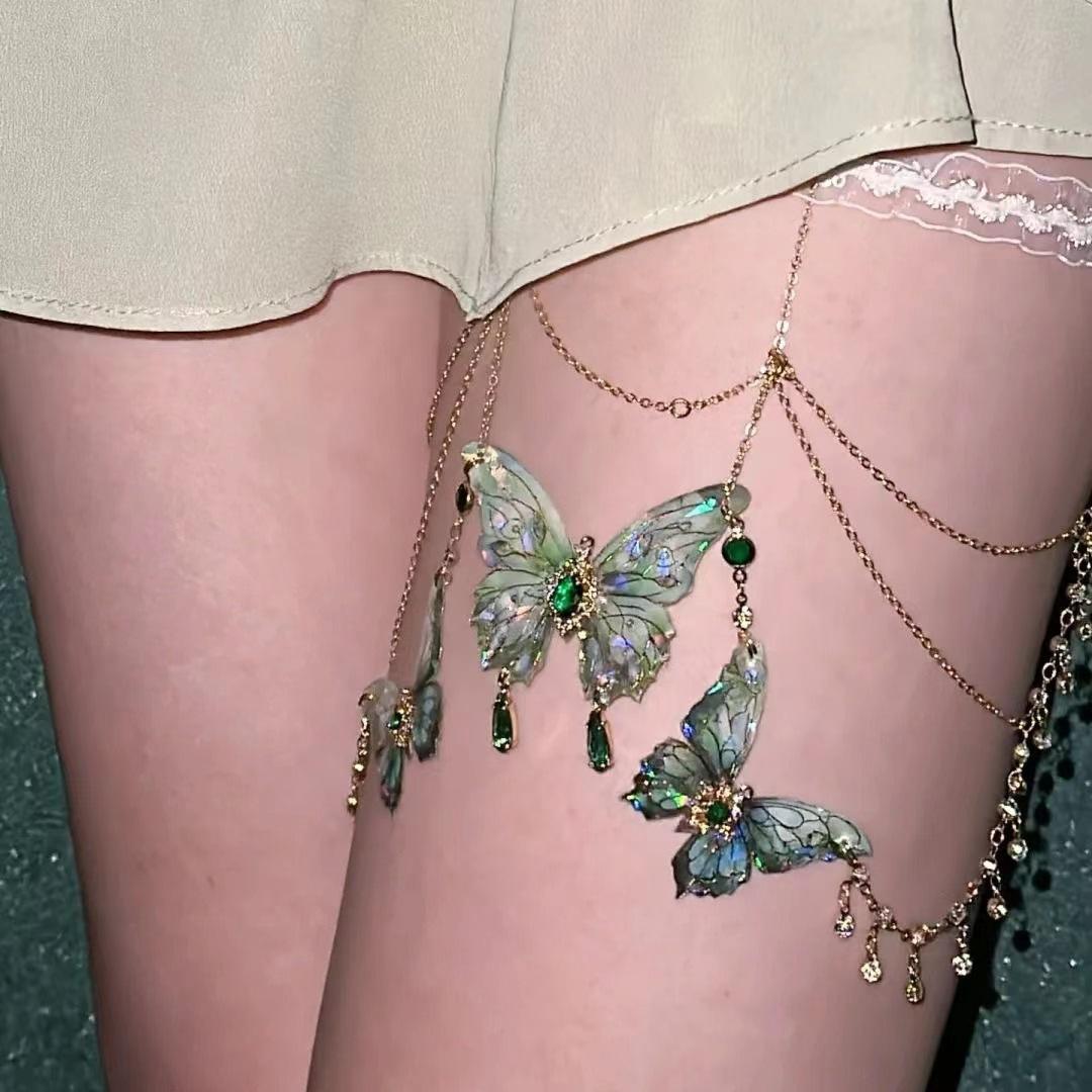 Butterfly Tassel Lace Leg Chain Jewelry 