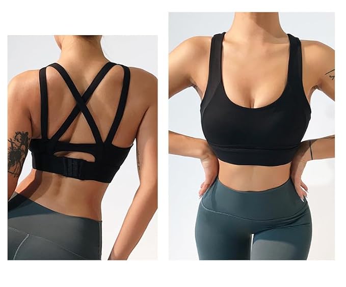 Black High Strength Sports Bra