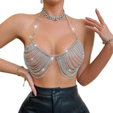 Luxury Layered Chain Halter Bralette Top
