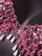 Pink Sequin Mirror Body Chain Bra Top