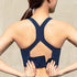 Nylon Lightly Padded Wire Free Anti-Sweat Sports Bra  blue