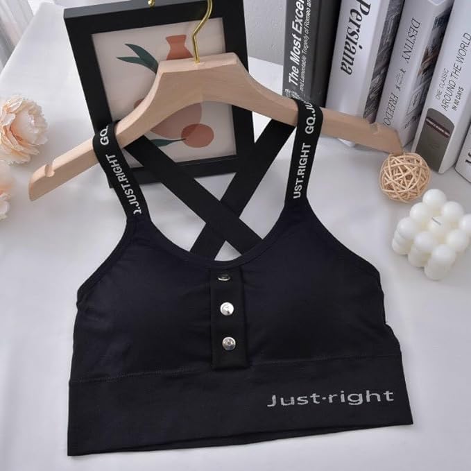 Cotton Padded Sports Bra, Criss-Cross Back | Women Data