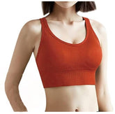 Nylon Lightly Padded Wire Free Anti-Sweat Sports Bra  red