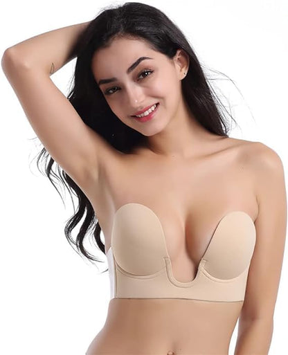 Deep U-Shaped Silicone Bra Backless