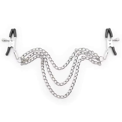 Adjustable Triple Chain Metal Nipple Clamps 