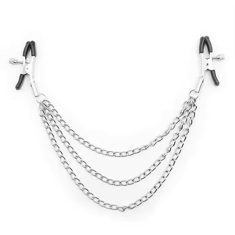 Adjustable Triple Chain Metal Nipple Clamps 