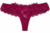 All-Over Floral Lace Double-Bow Thong Panty 