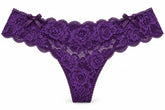 All-Over Floral Lace Double-Bow Thong Panty 