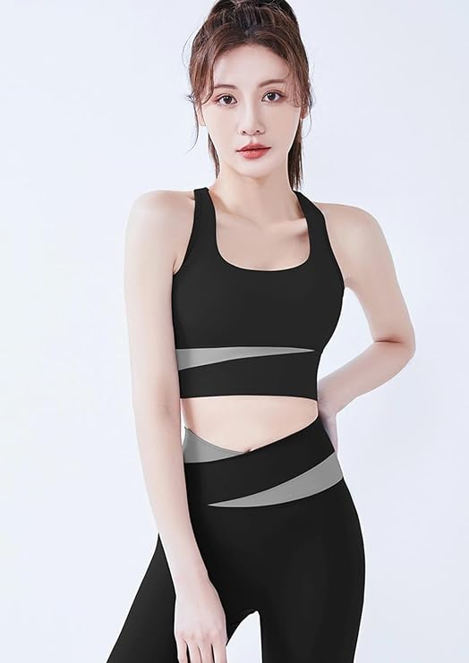 BLACK HIGH SUPPORT SPORTS BRA