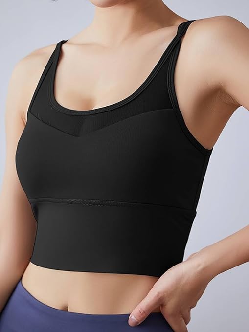 Black Push-Up Sports Bra