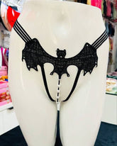 Bat Wing Embroidered Open Crotch Panty 