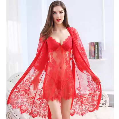 Hot Lingerie Nightwear Red Free Size Spandex &amp; Polyester 