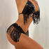 Sequin Seduction Fringe Lingerie Set – Black