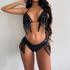 Sequin Seduction Fringe Lingerie Set – Black