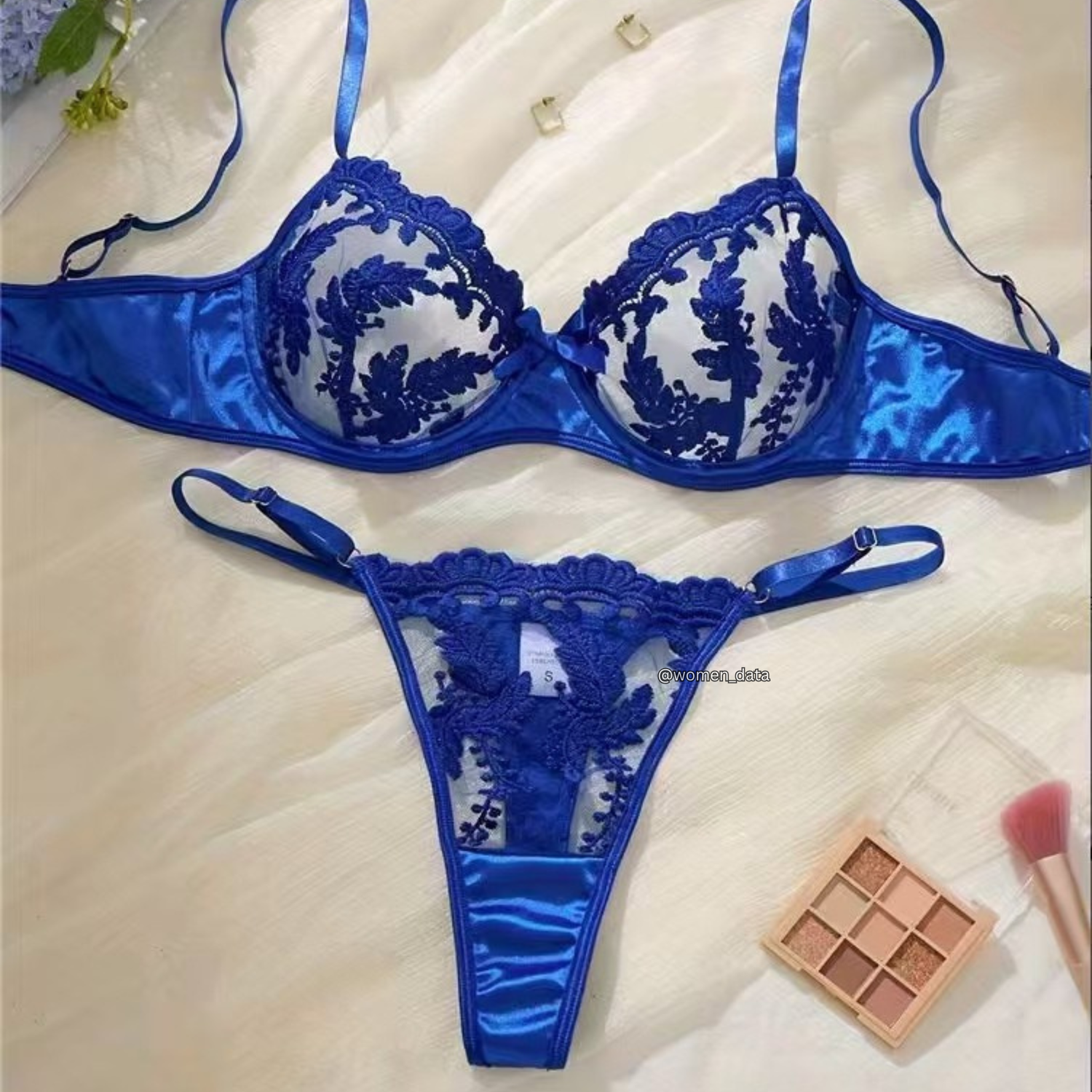 Elegant Embroidered Sheer Underwire Lingerie Set with Adjustable Straps and Matching Panty