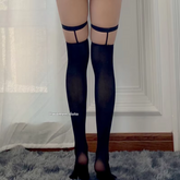 Black Bow Thigh-High Stockings