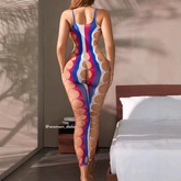 Striped Transparent Lace Body Stocking