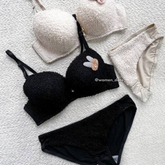 Cozy Textured Push-Up Bra & Panty Set 