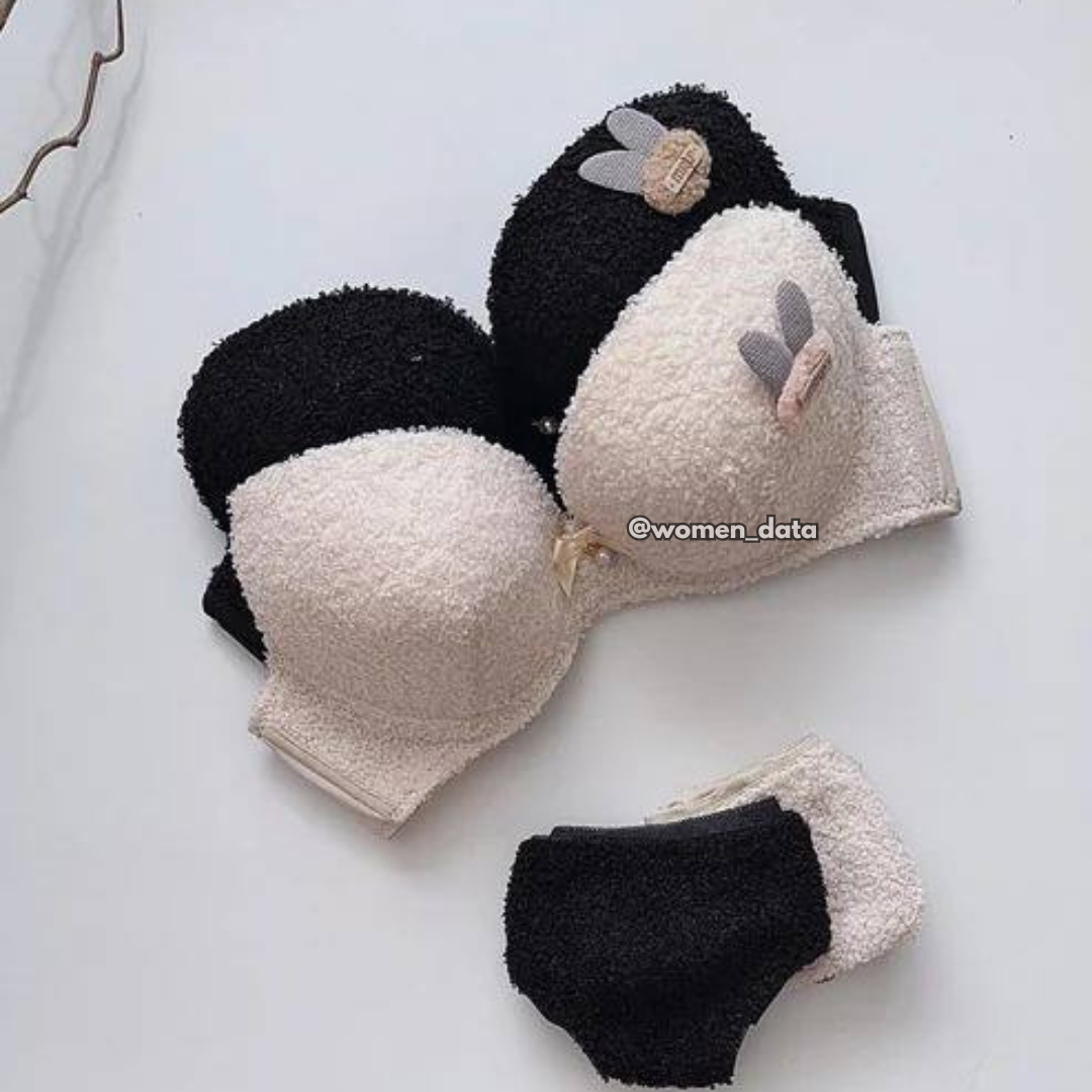 Cozy Textured Push-Up Bra &amp; Panty Set 