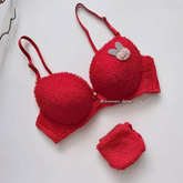 Cozy Textured Push-Up Bra & Panty Set 