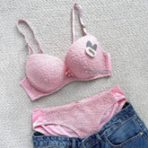Cozy Textured Push-Up Bra & Panty Set 