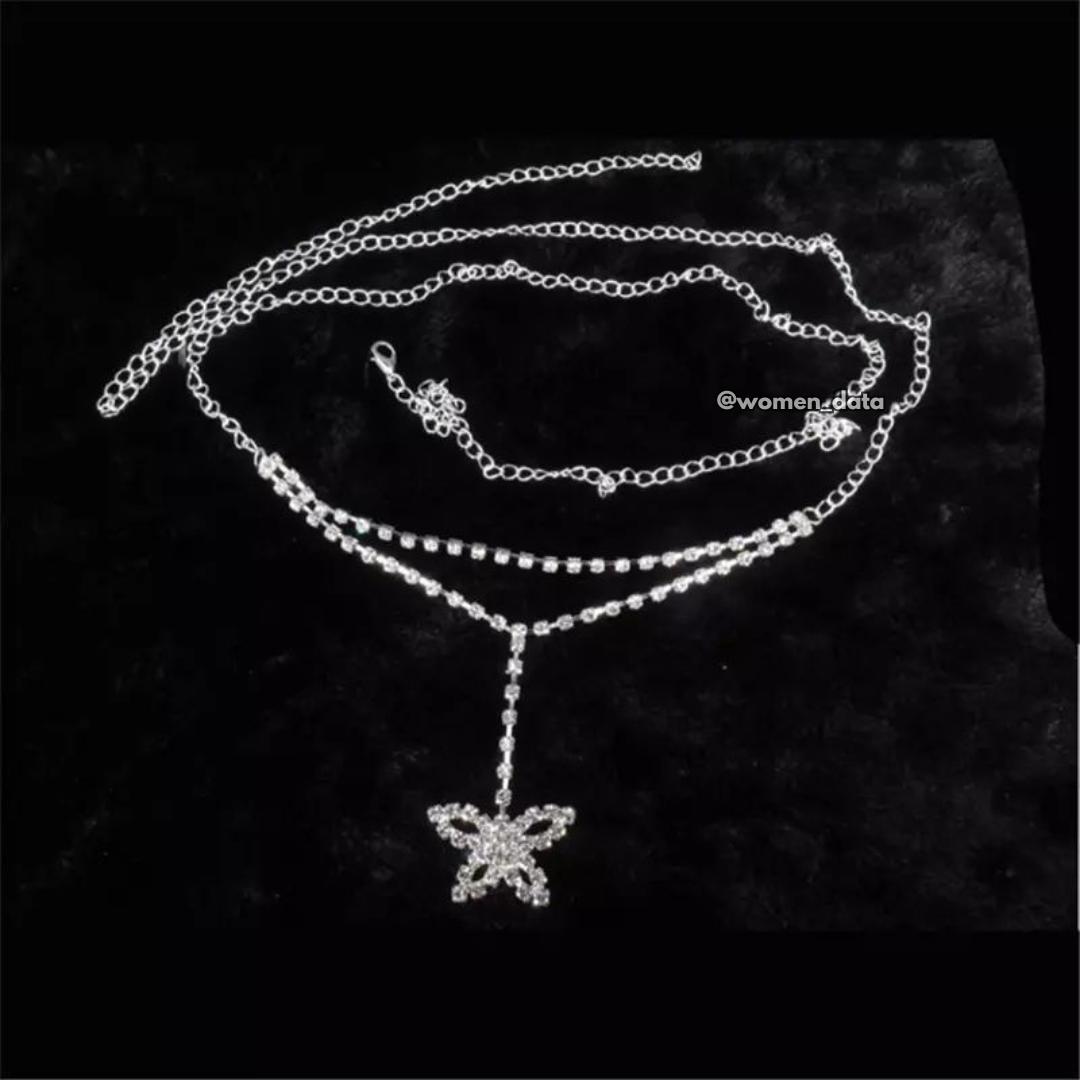 Butterfly Rhinestone Waist Chain 