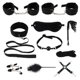 Collection of black bondage accessories 