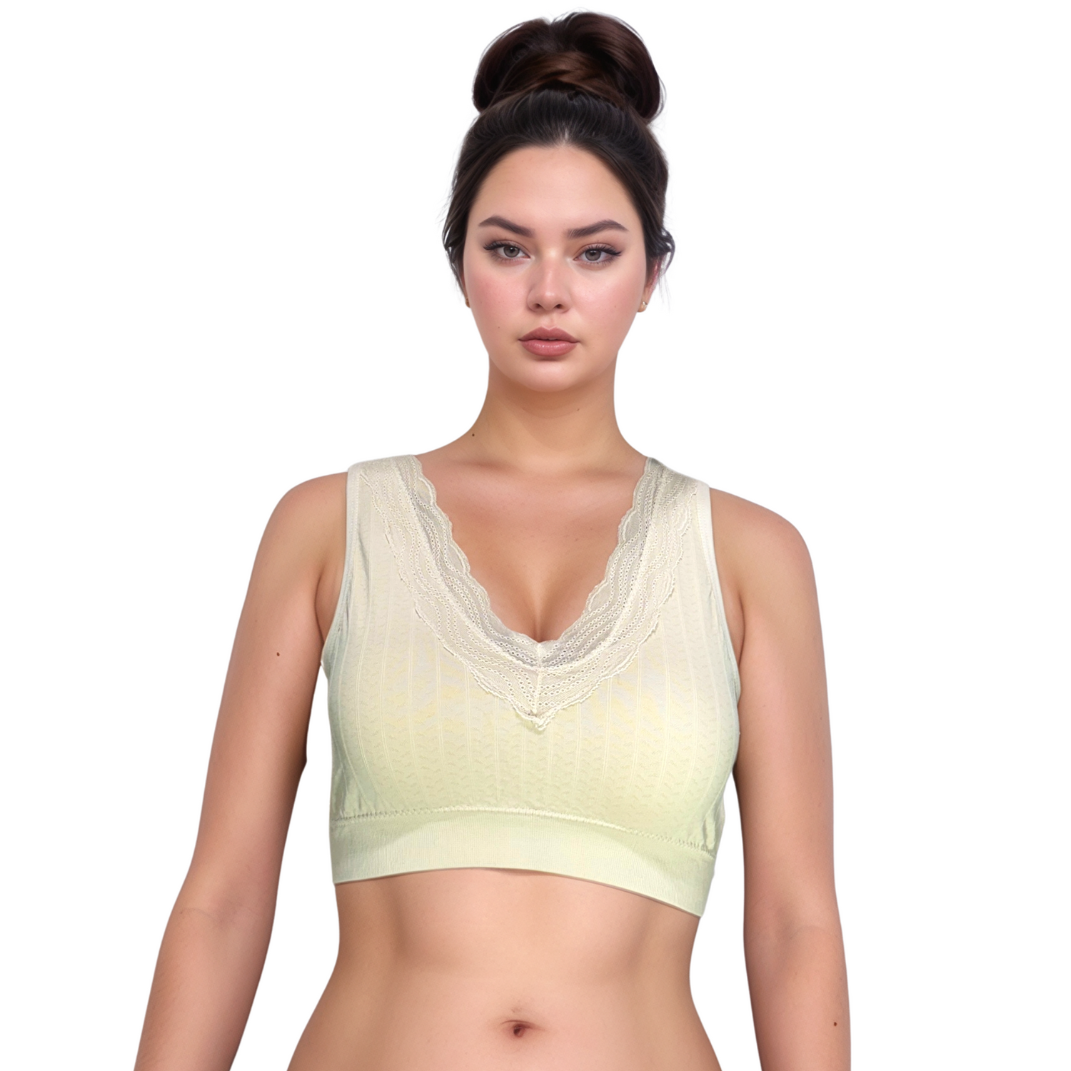 High Quality Seamless Top Lace v-neck wireless Bra | Women Data