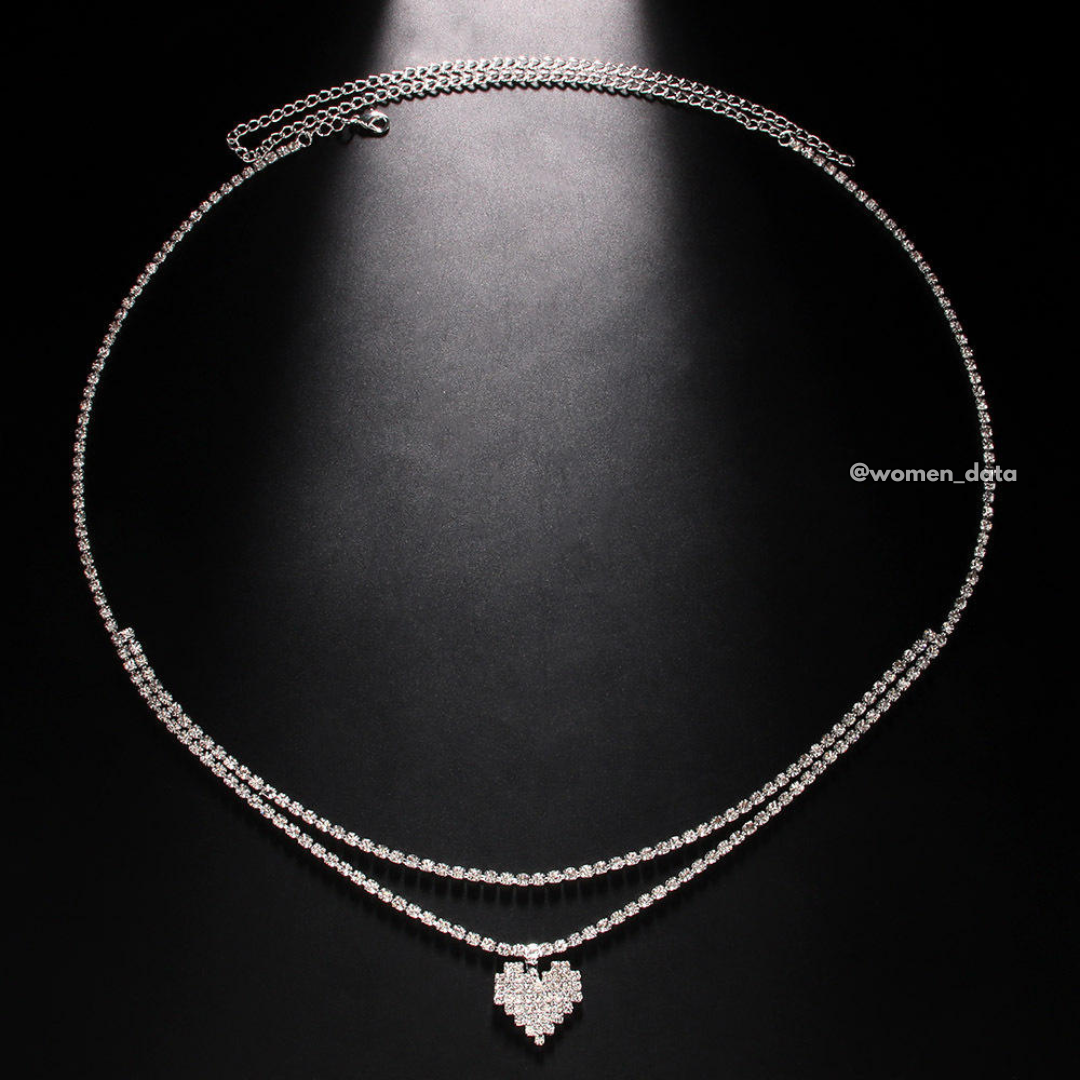 Crystal Heart Belly Chain 