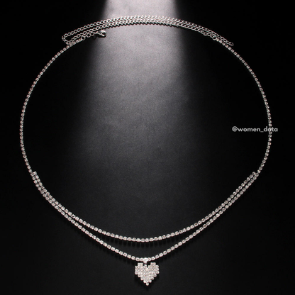 Crystal Heart Belly Chain 