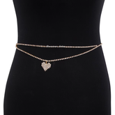 Crystal Heart Belly Chain 