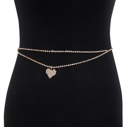 Crystal Heart Belly Chain 