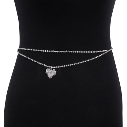 Crystal Heart Belly Chain 